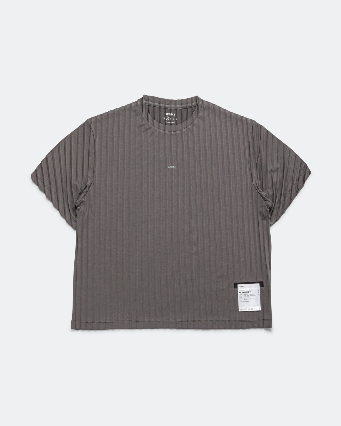 Satisfy - Womens AuraLite Pleated T-Shirt - Granite Grey - Up There Athletics