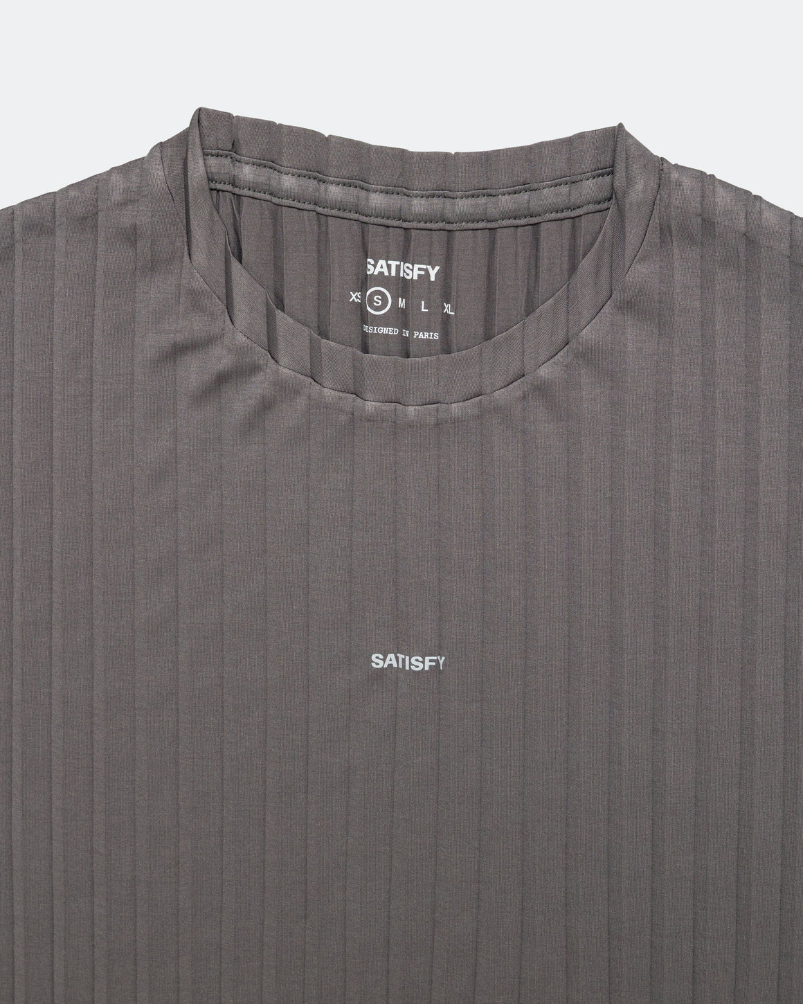 Satisfy - Womens AuraLite Pleated T-Shirt - Granite Grey - Up There Athletics
