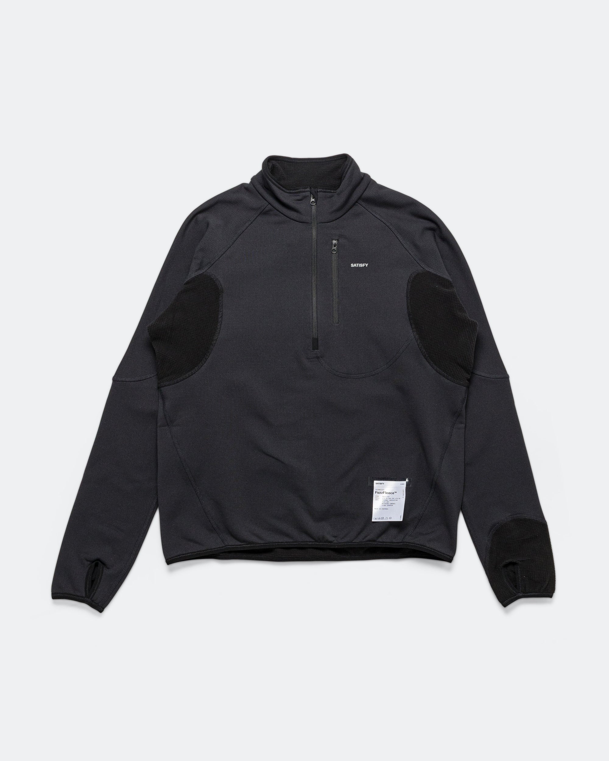 Satisfy - Womens FuzzFleece Grid Half-Zip - Black | Up There Athletics