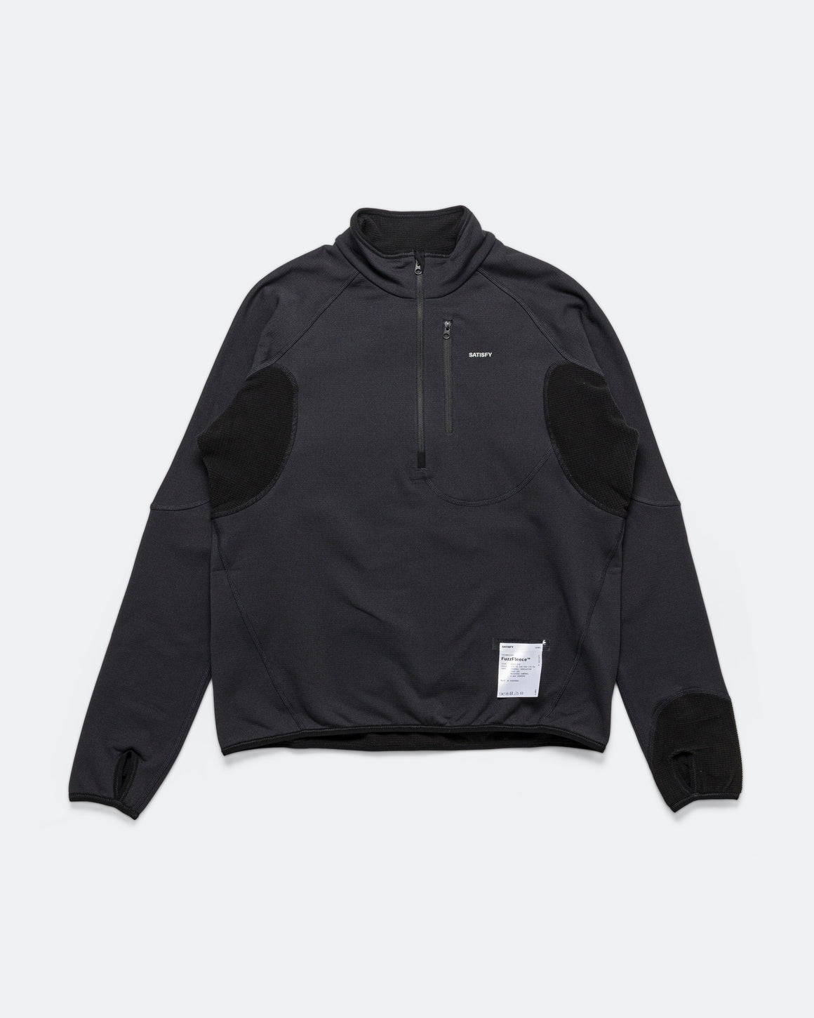 Satisfy - Womens FuzzFleece Grid Half-Zip - Black - Up There Athletics