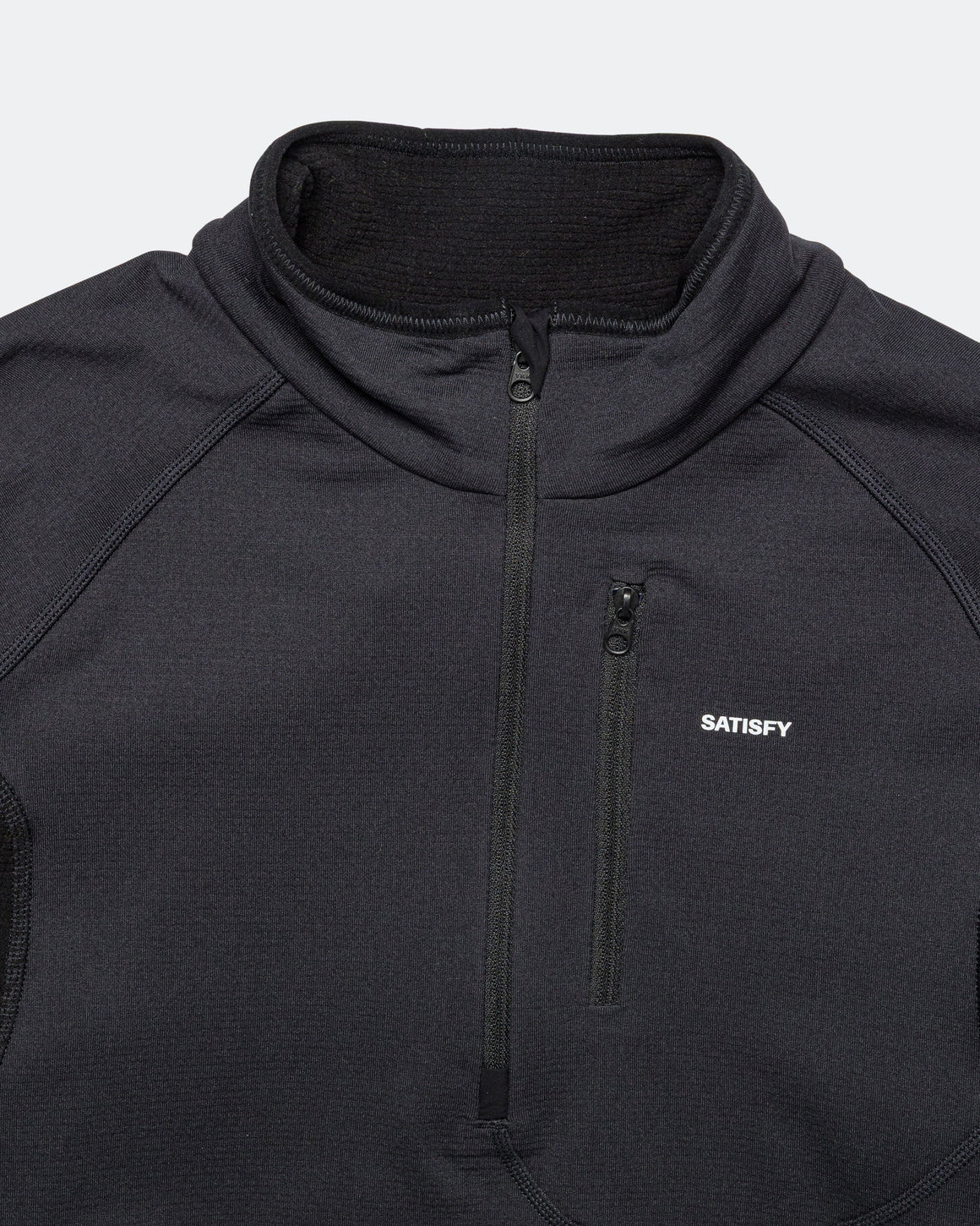Satisfy - Womens FuzzFleece Grid Half-Zip - Black - Up There Athletics