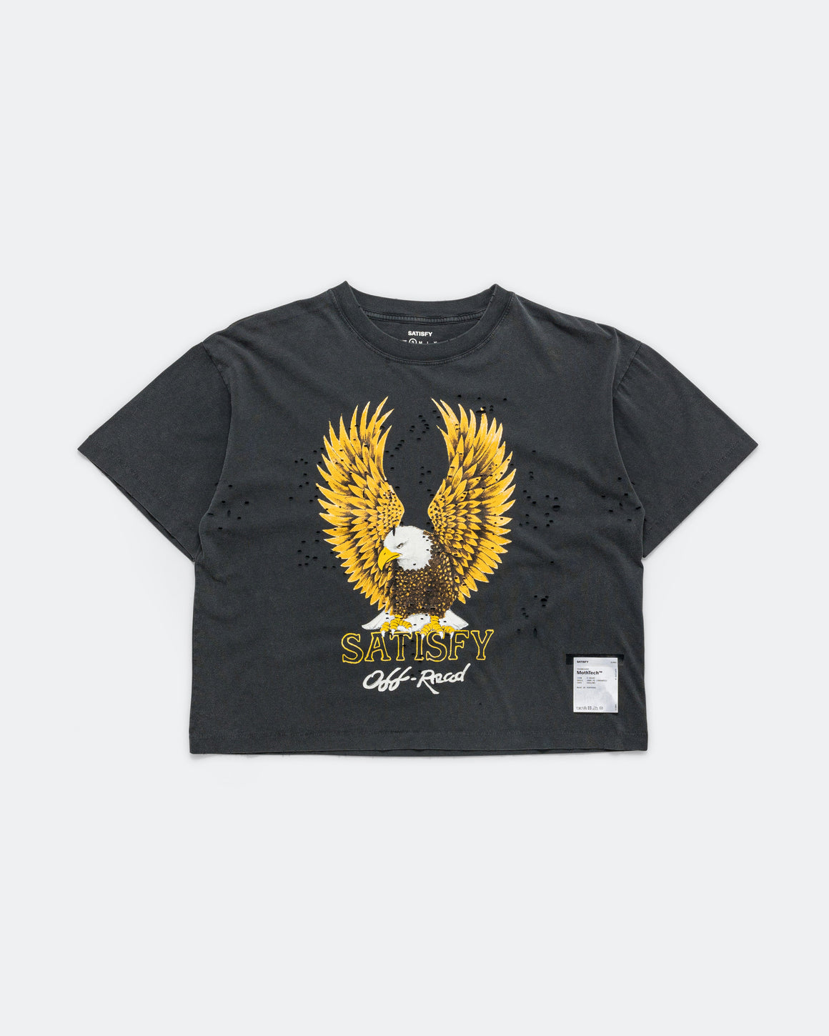Satisfy - Womens MothTech 'Off-Road Eagle' T-Shirt - Aged Black Black - Up There Athletics