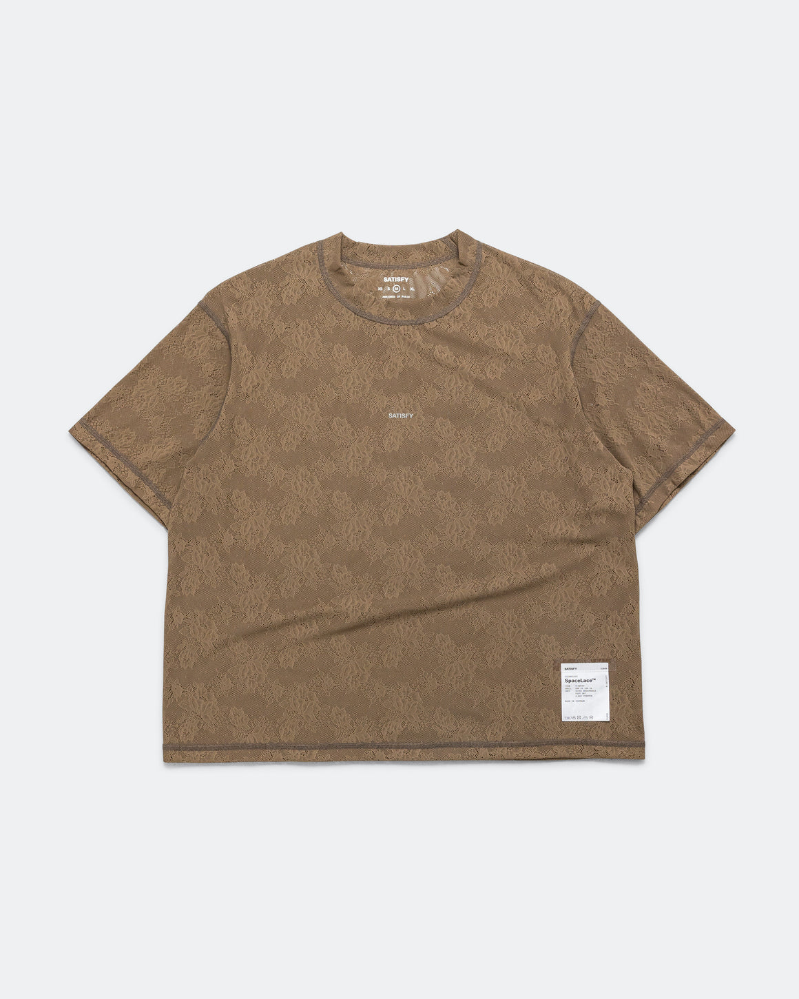 Satisfy - Womens SpaceLace T-Shirt - Shitake - Up There Athletics