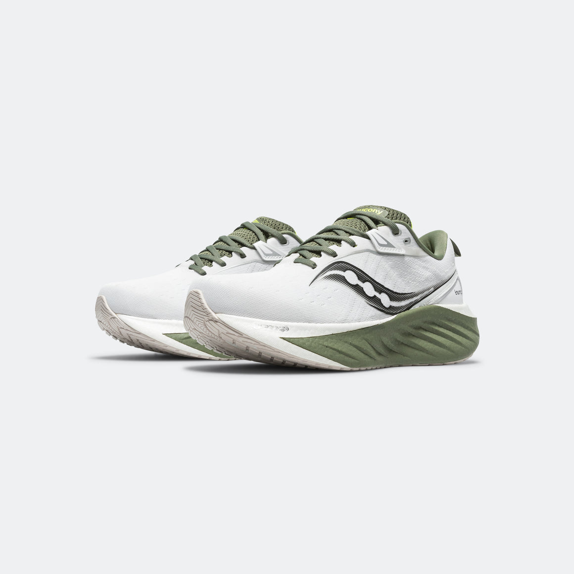 Saucony - Mens Triumph 22 - White/Olivine - Up There Athletics