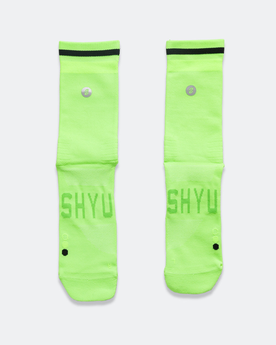 Shyu - Half Crew Racing Socks - Acid/Green-Black - Up There Athletics