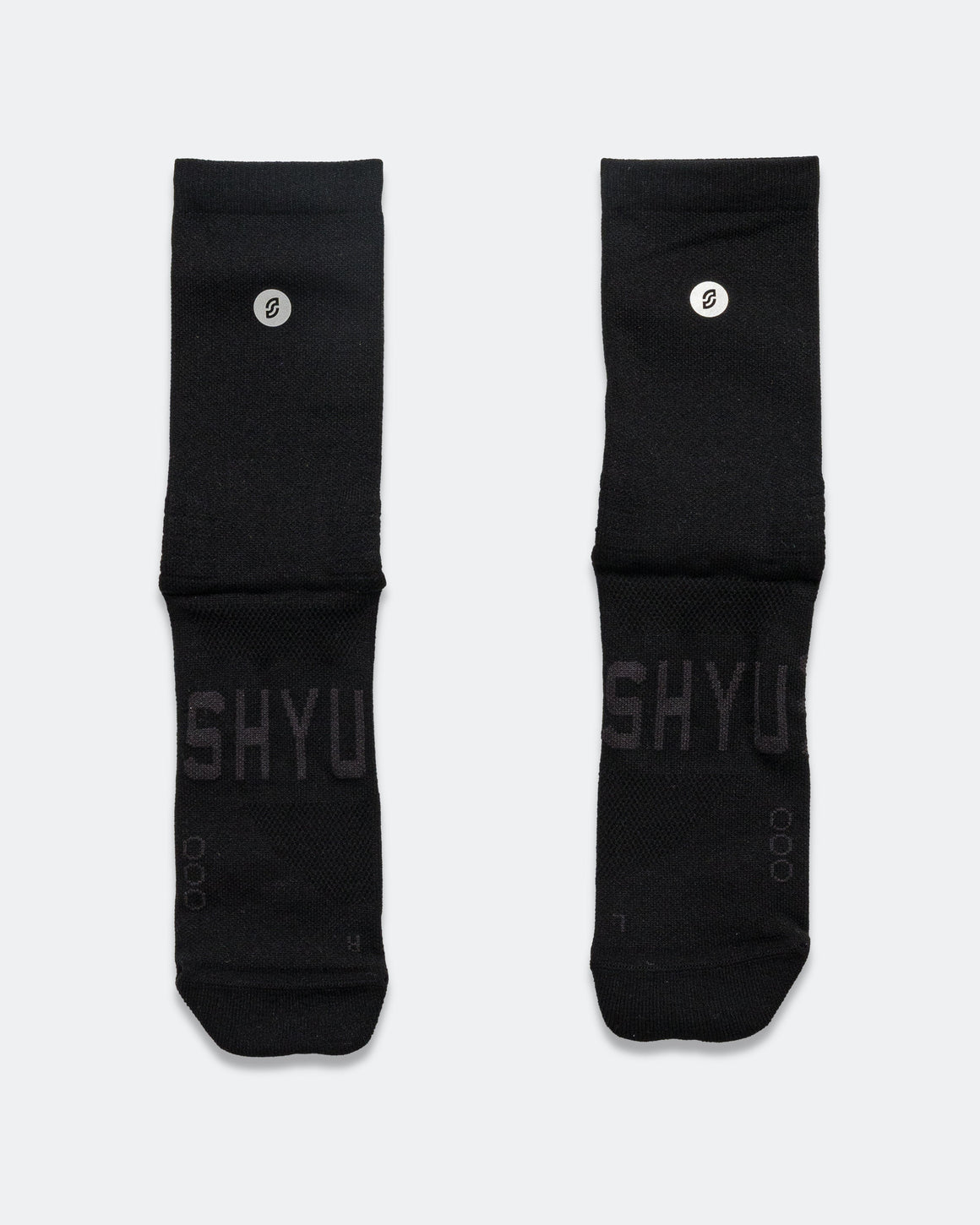 Shyu - Half Crew Racing Socks - Black/Black/Black - Up There Athletics