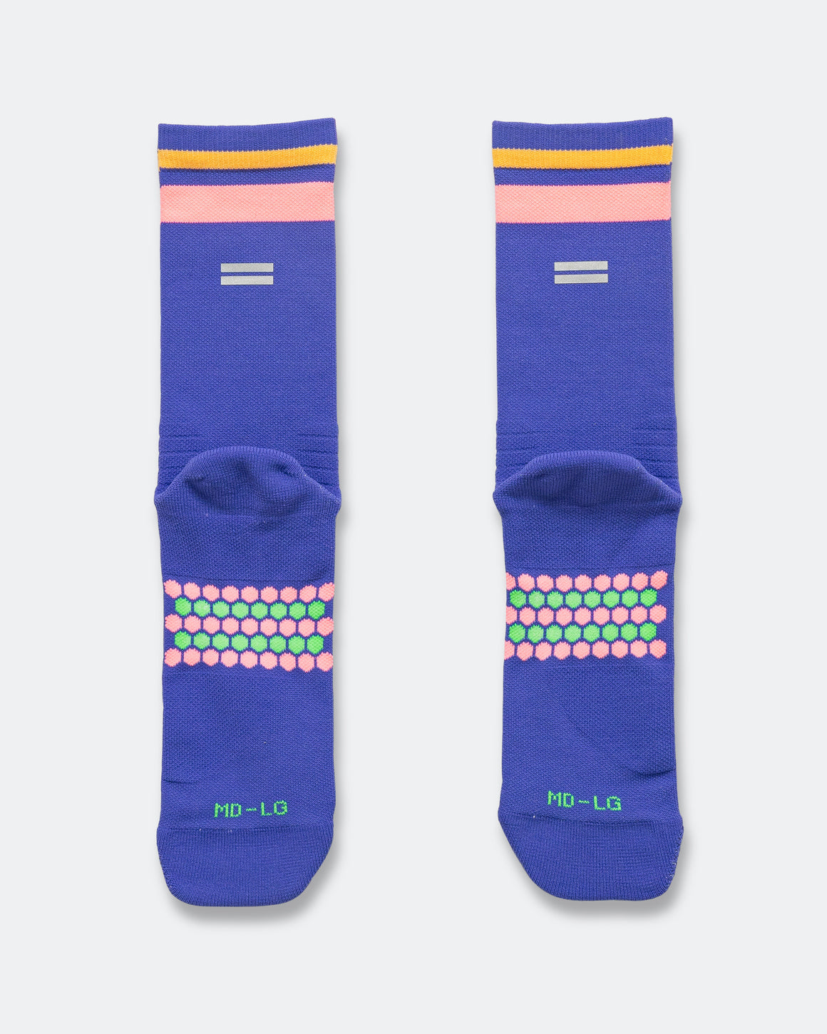 Shyu - Half Crew Racing Socks - Blue/Blush-Apricot - Up There Athletics