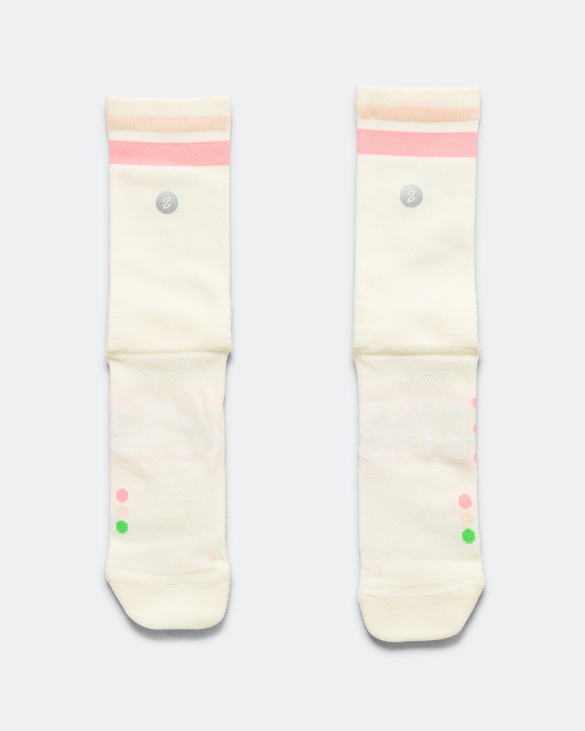 Shyu - Half Crew Racing Socks - Cream/Blush-Peach - Up There Athletics