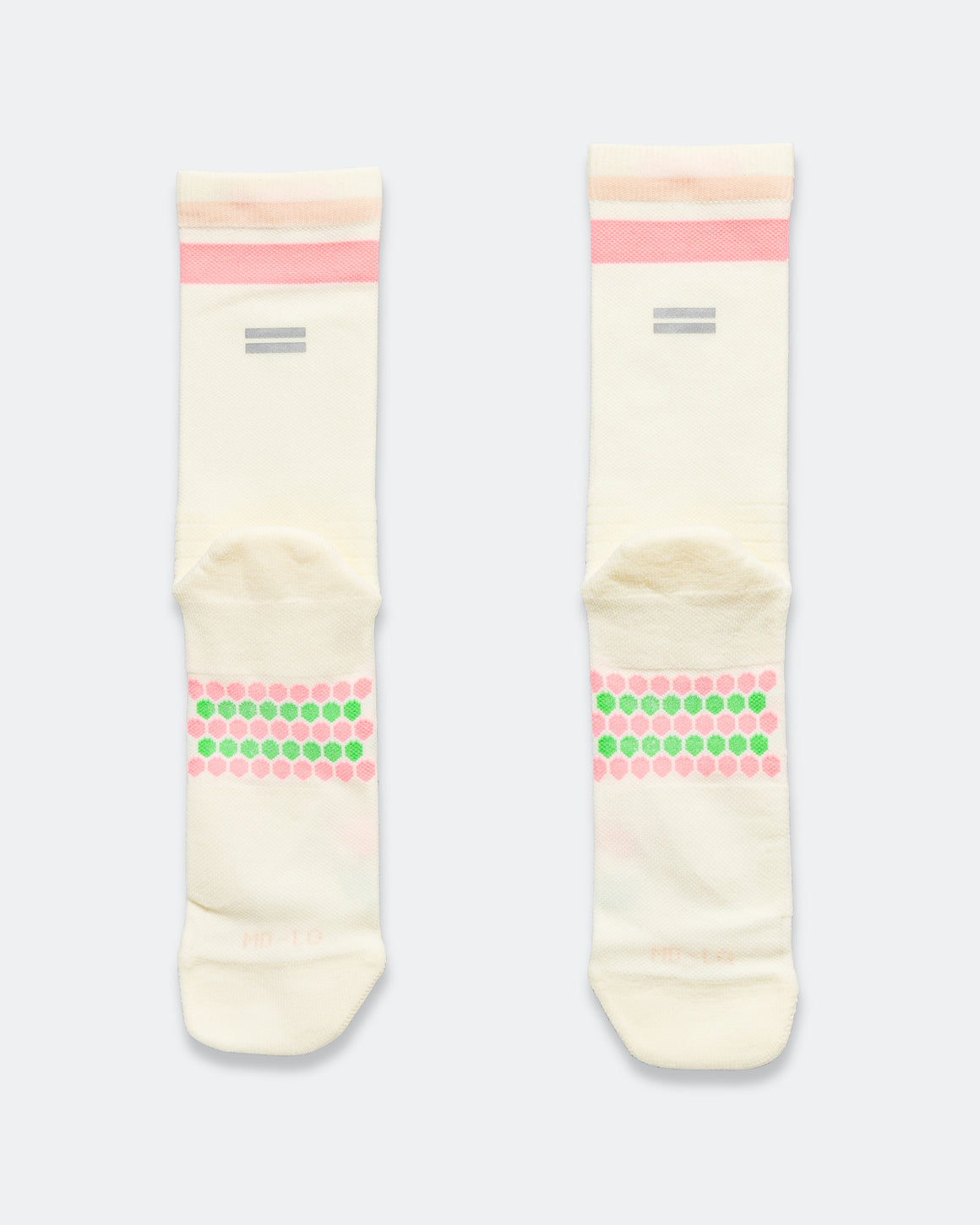 Shyu - Half Crew Racing Socks - Cream/Blush-Peach - Up There Athletics