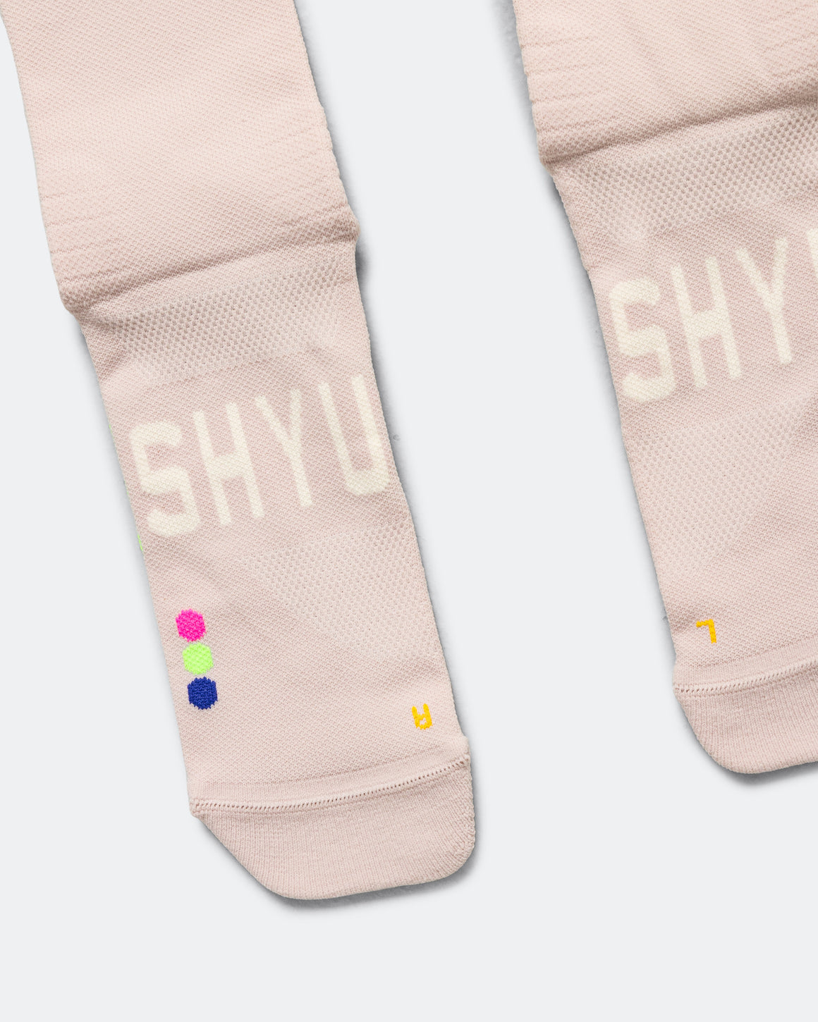 Shyu - Half Crew Racing Socks - Goat/Sunrise-Peacock - Up There Athletics