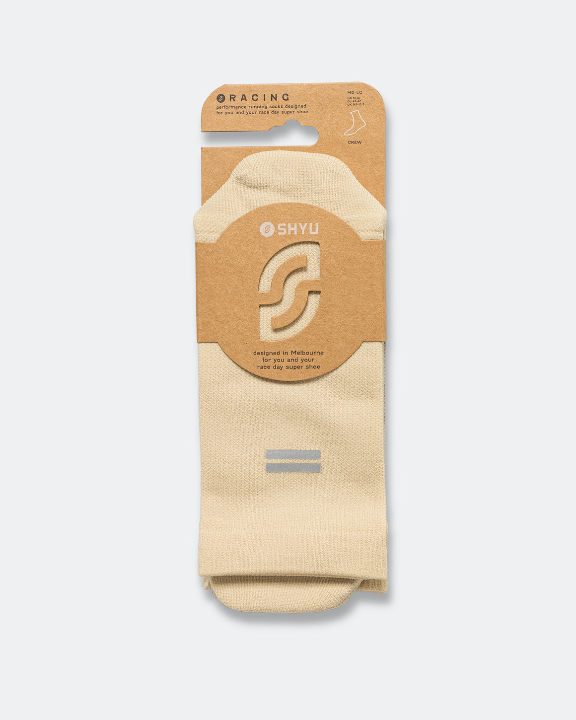 Shyu - Half Crew Racing Socks - Latte/Latte - Up There Athletics