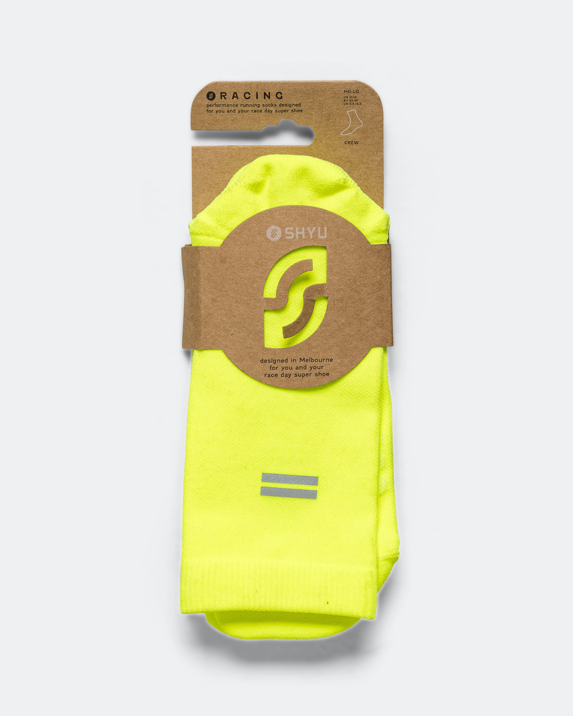 Shyu - Half Crew Racing Socks - Volt/Volt - Up There Athletics