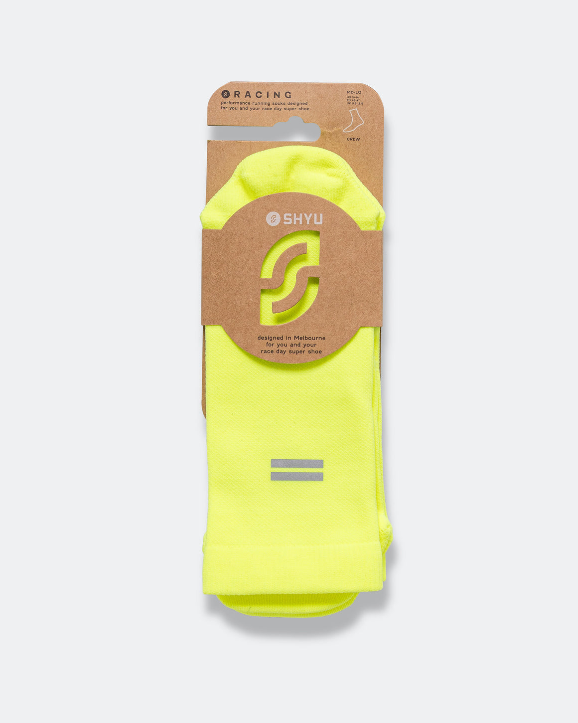Shyu - Half Crew Racing Socks - Volt/Volt - Up There Athletics