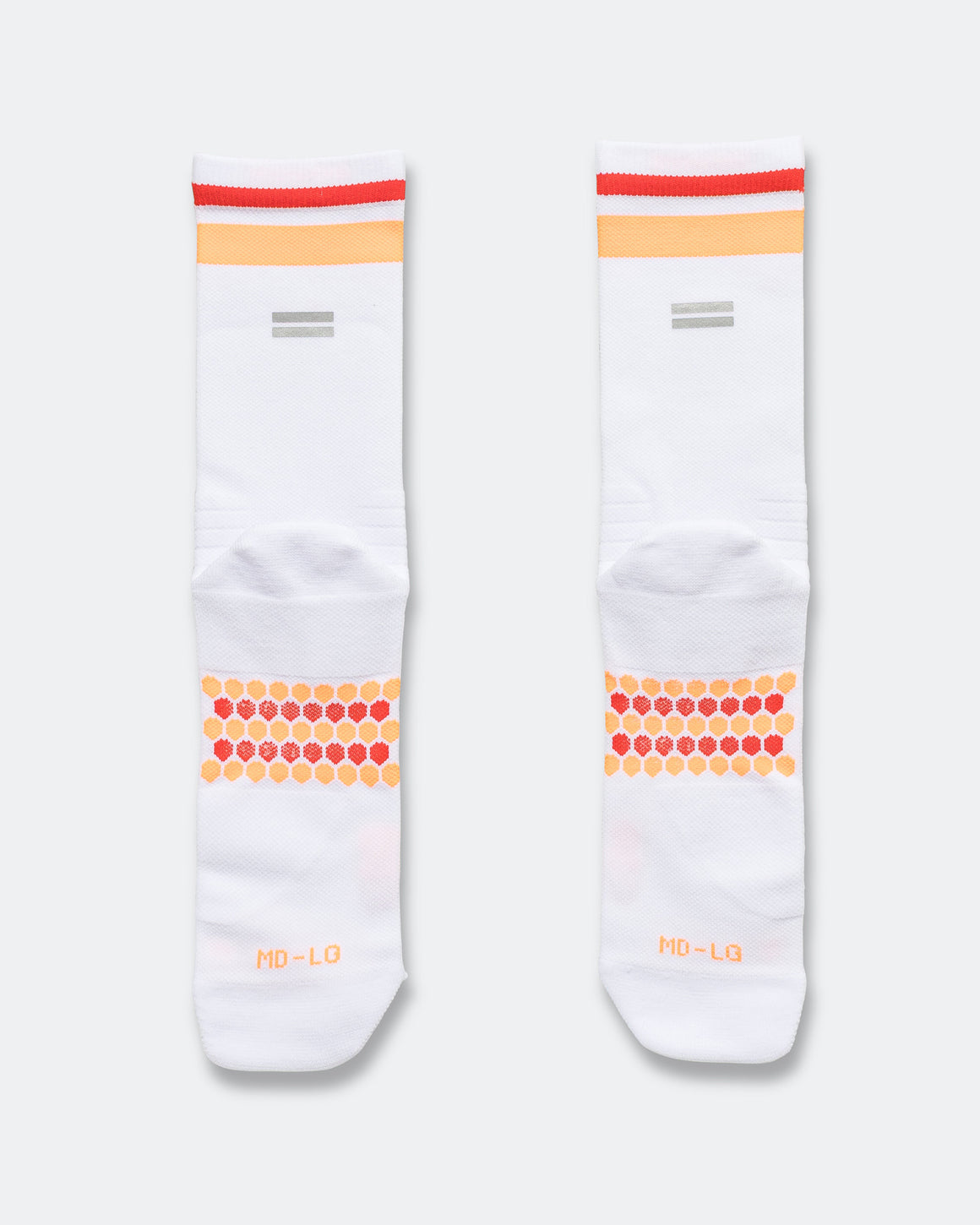 Shyu - Half Crew Racing Socks - White/Tangerine-Red - Up There Athletics