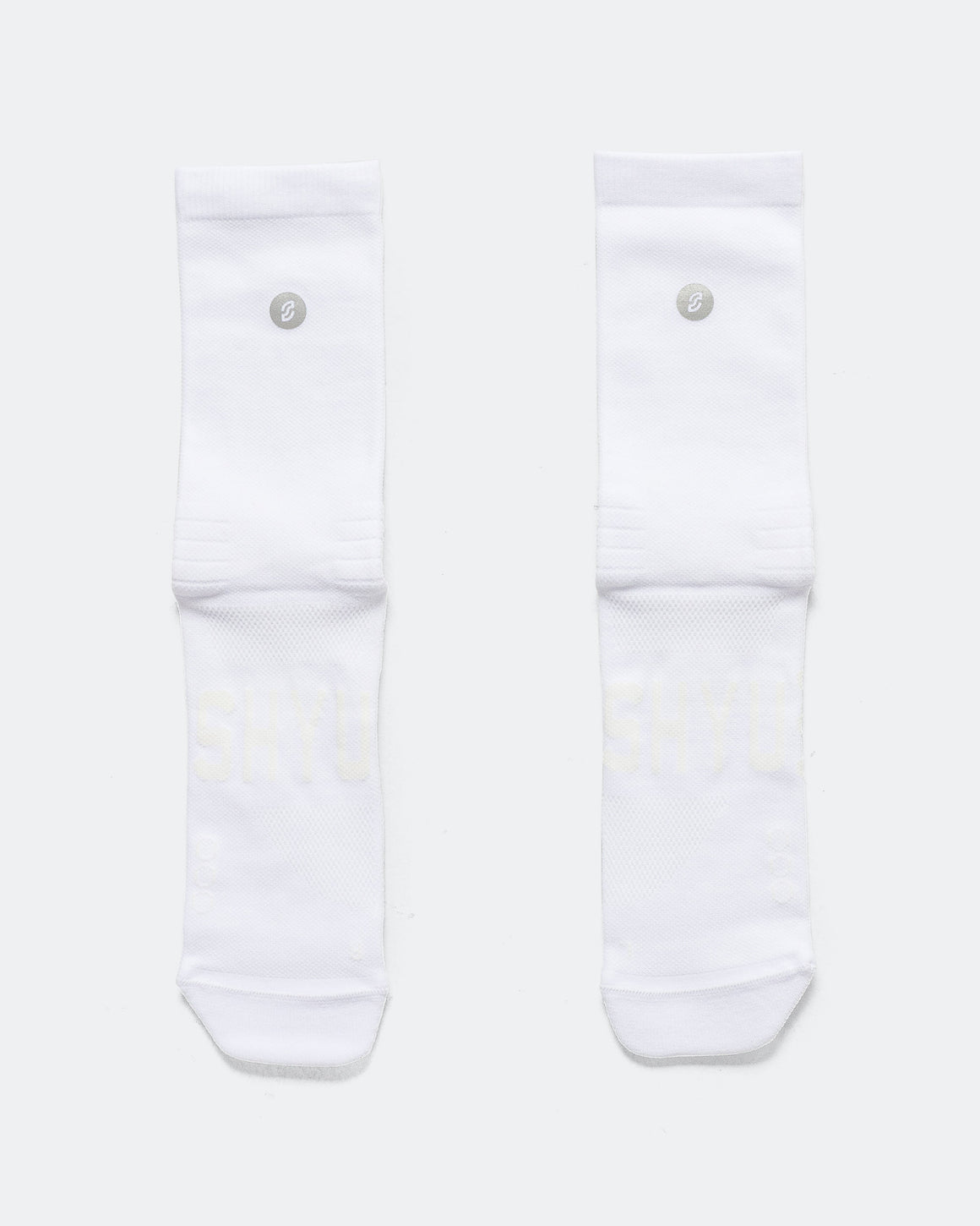Shyu - Half Crew Racing Socks - White/White - Up There Athletics