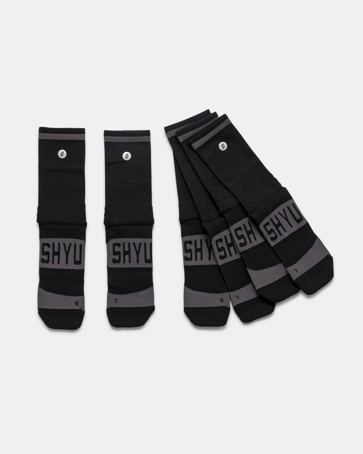 Shyu - Half Crew Training Socks v2.0 3 Pack - Black - Up There Athletics