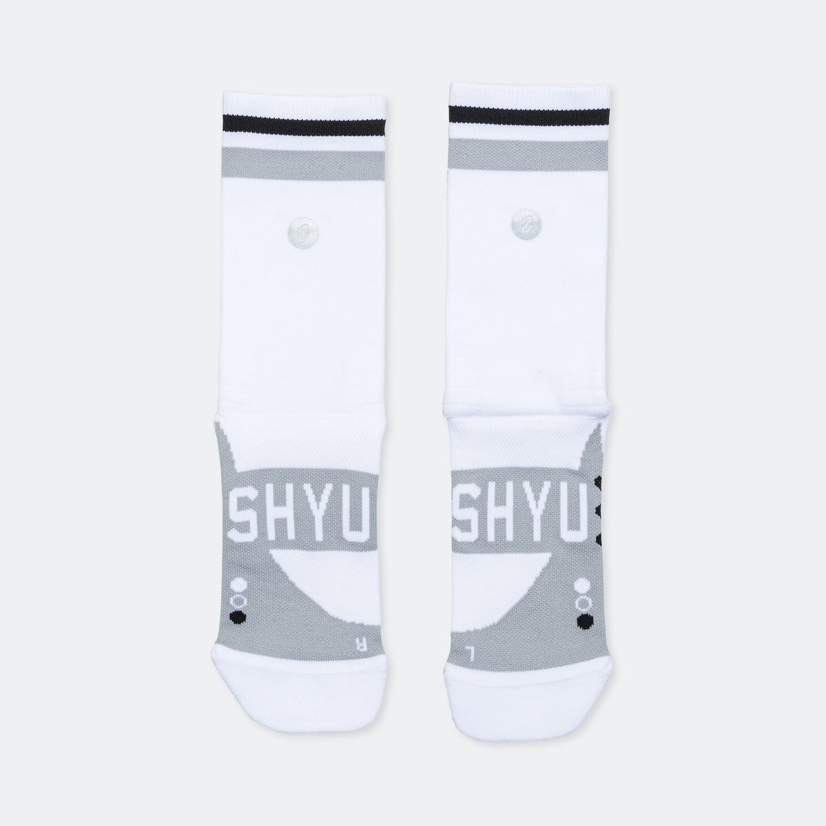 Shyu - Racing Socks - White/Grey/Black - Up There Athletics