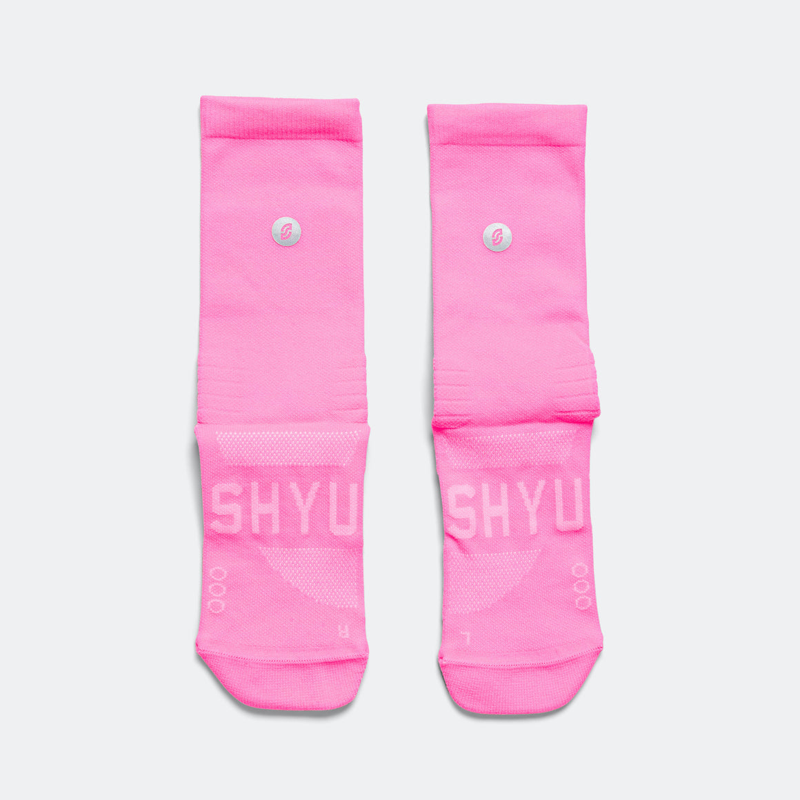 Shyu - Half Crew Racing Socks - Pink/Pink - Up There Athletics