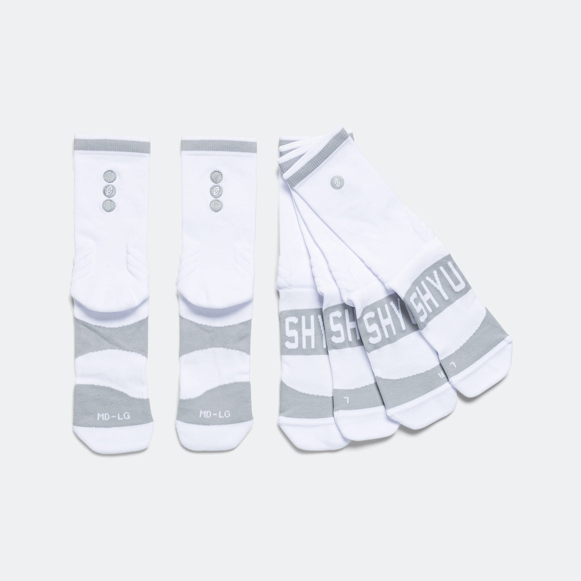 Shyu - Half Crew Training  Socks - White - Up There Athletics