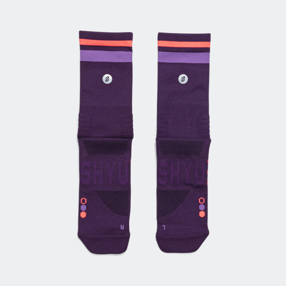 Shyu - Half Crew Racing Socks - Purple/Grape/Crimson - Up There Athletics