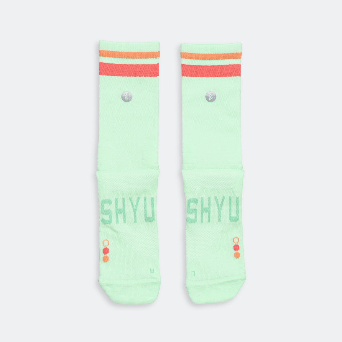 Shyu - Half Crew Racing Socks - Mint/Dust-Clay - Up There Athletics