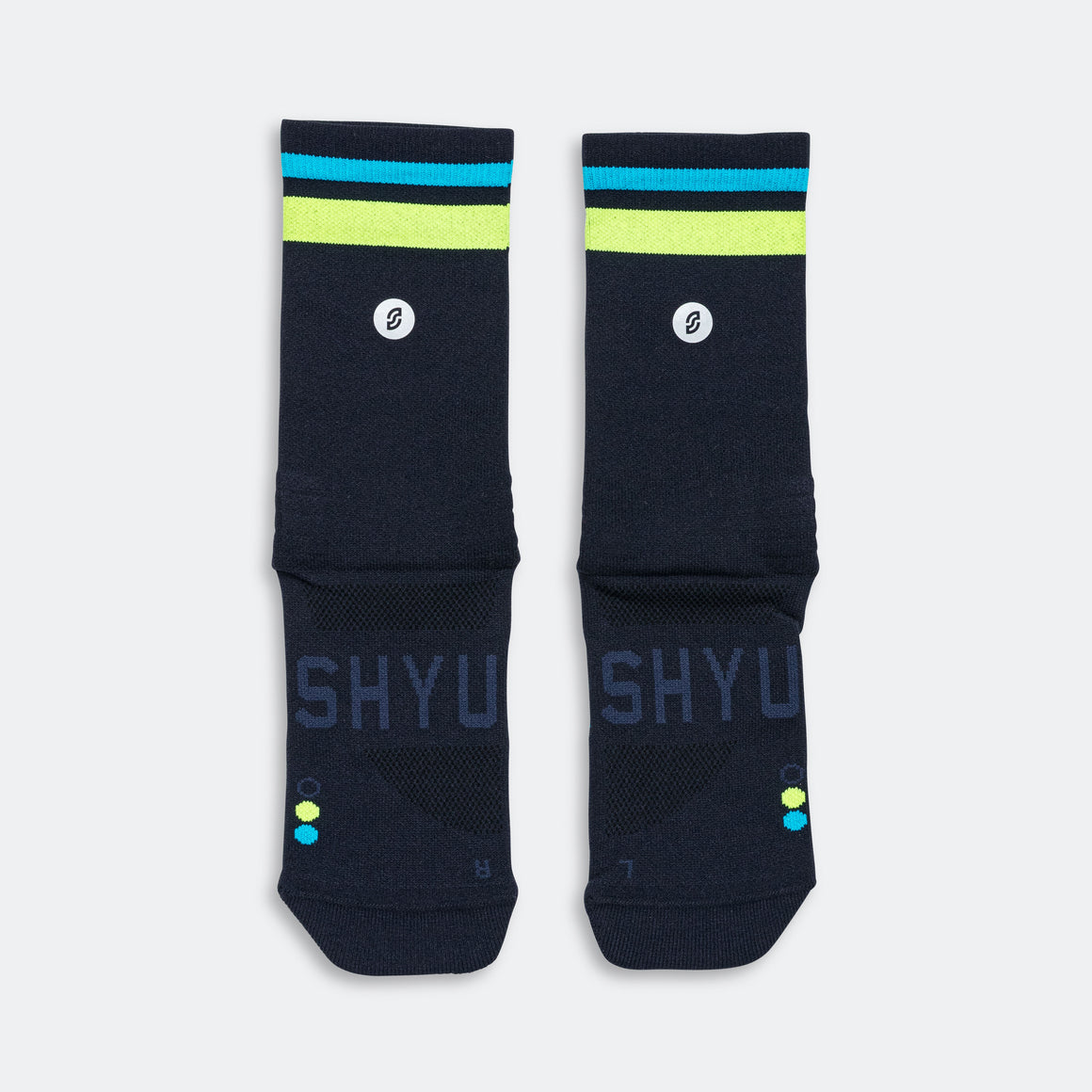 Half Crew Racing Socks - Navy/Citron/Blue