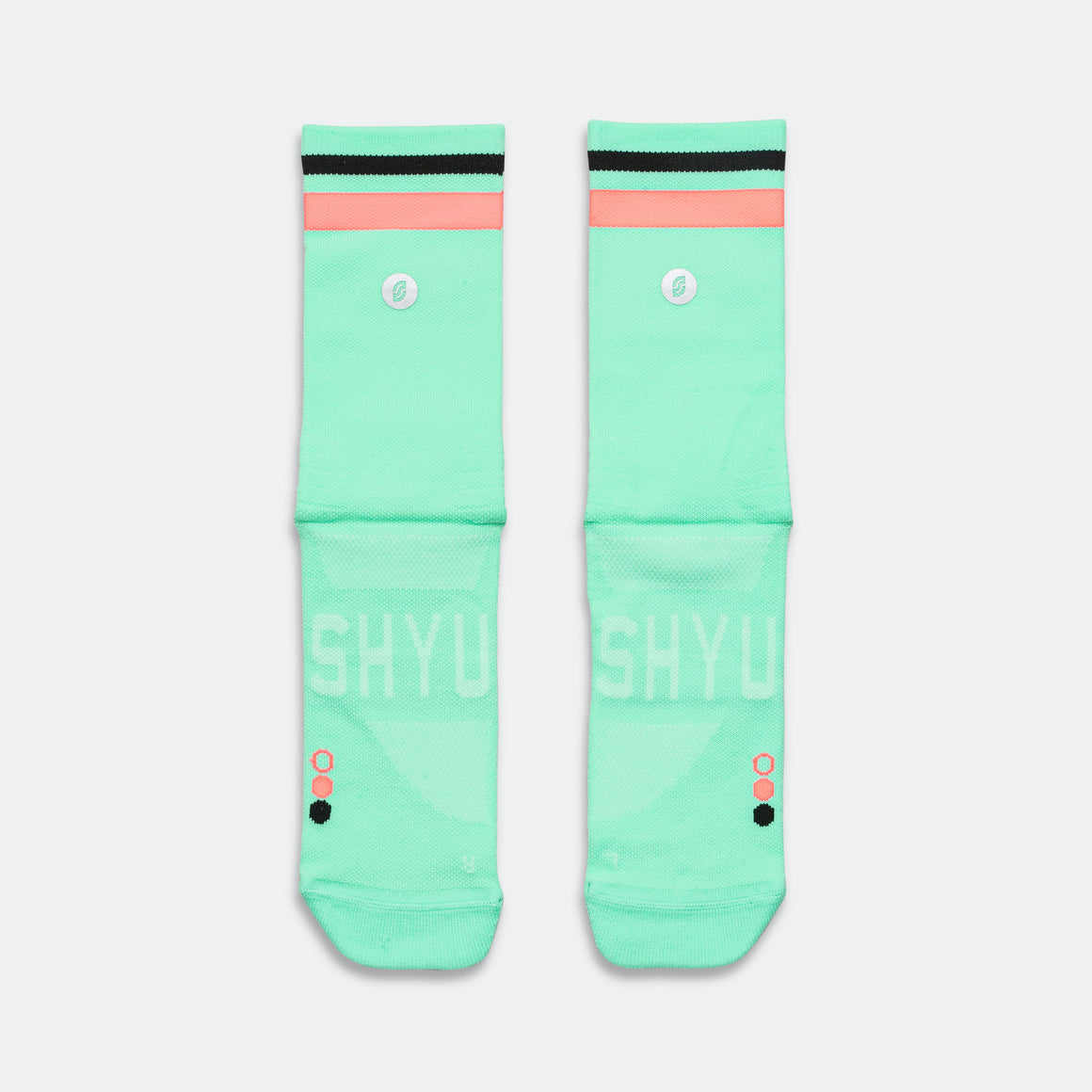 Shyu - Half Crew Racing Socks - Peppermint/Red-Black - Up There Athletics