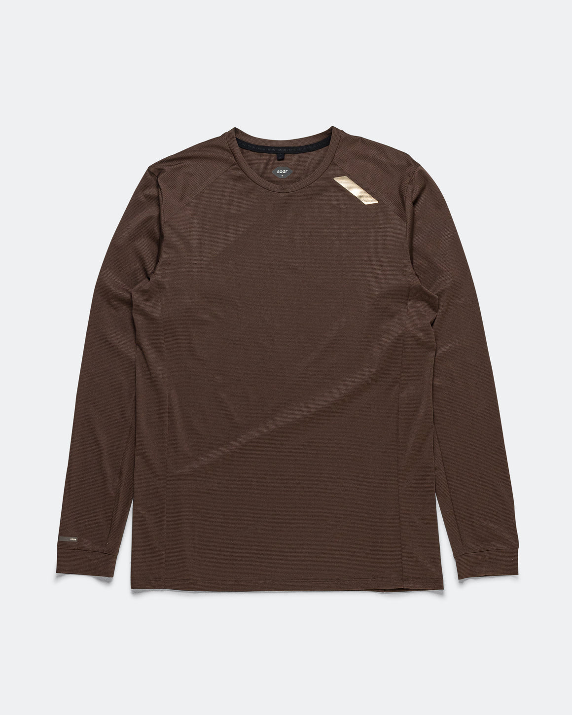 Soar - Mens LS Tech T - Dark Brown - Up There Athletics