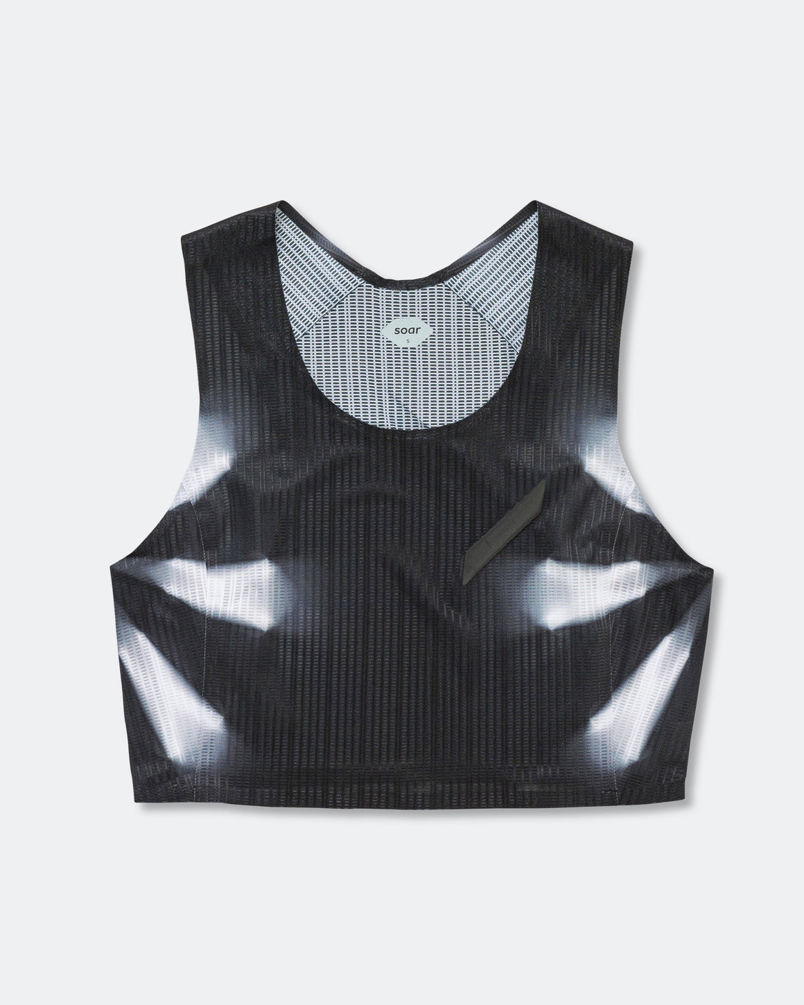 Soar - Womens Crop Vest - Black/White Kaleidoscope - Up There Athletics