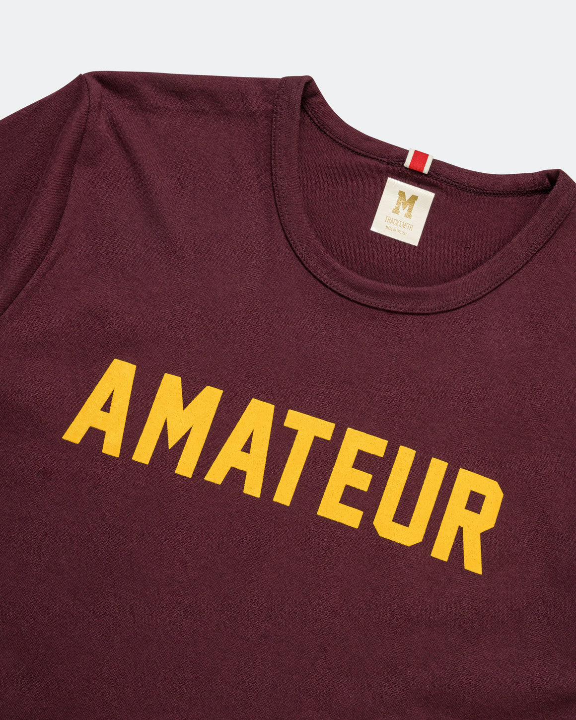 Tracksmith - Greyboy Tee - Amateur - Wine/Yellow - Up There Athletics
