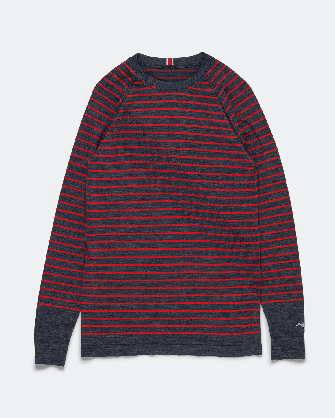 Tracksmith - Mens Brighton Base Layer - Navy/Racing Red Stripe - Up There Athletics