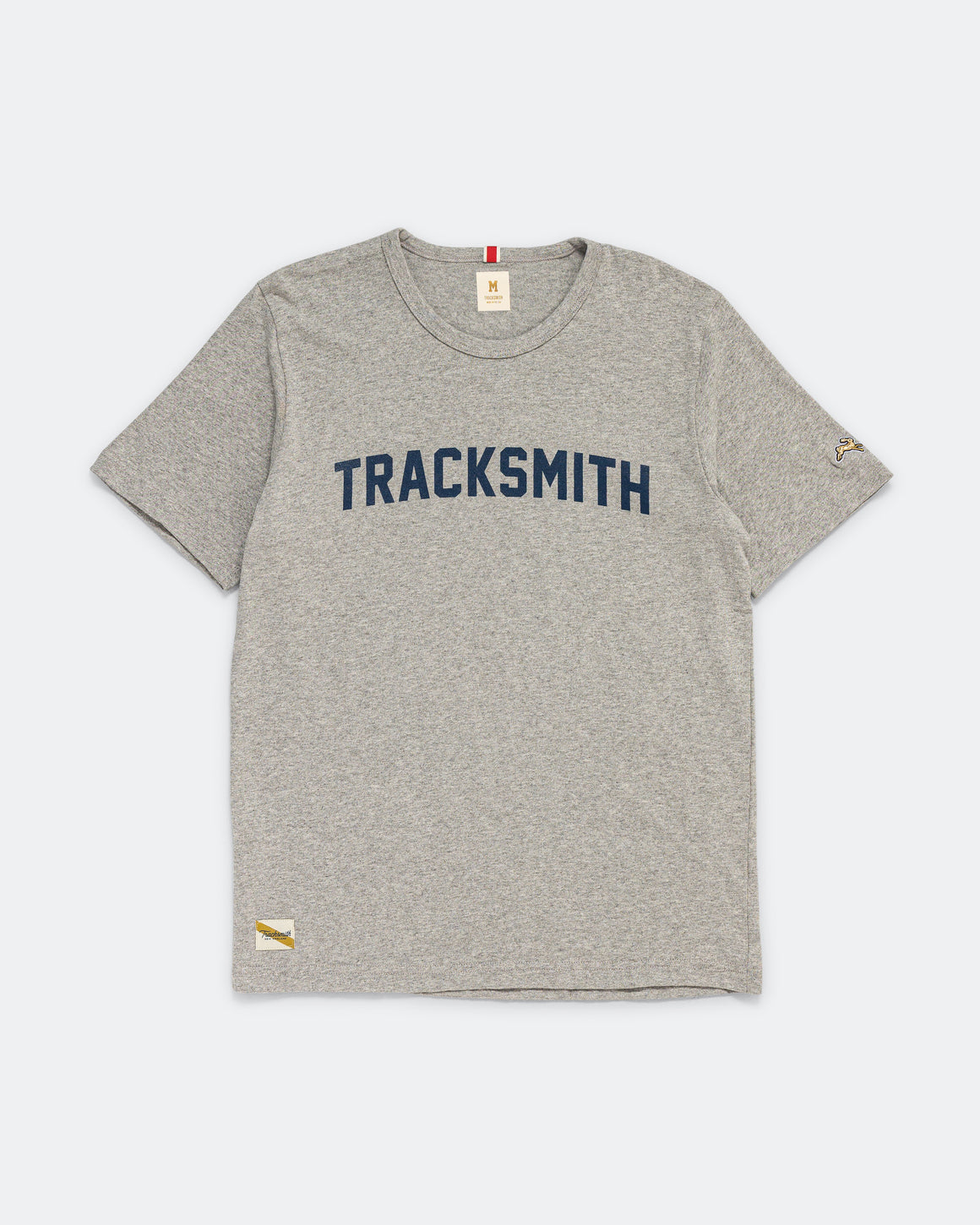 Tracksmith - Mens Greyboy Tee - Grey/Navy - Up There Athletics