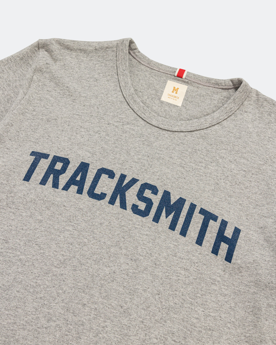 Tracksmith - Mens Greyboy Tee - Grey/Navy - Up There Athletics