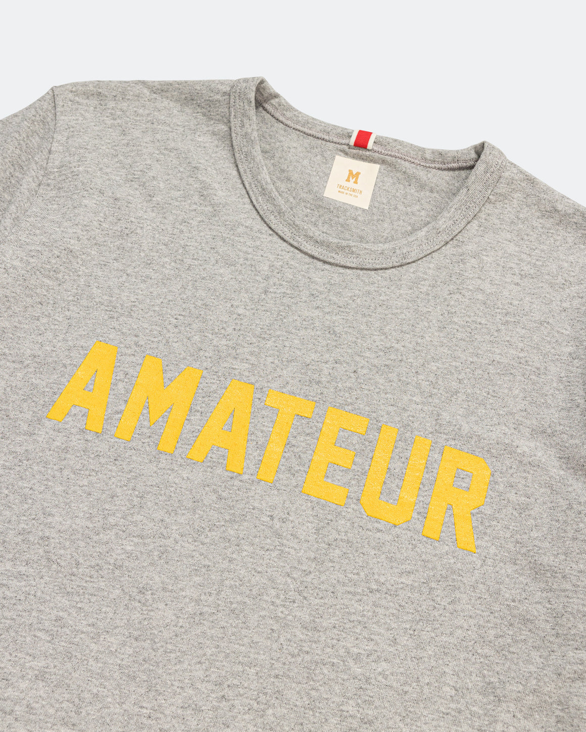 Tracksmith - Mens Greyboy Tee - Grey/Yellow - Up There Athletics