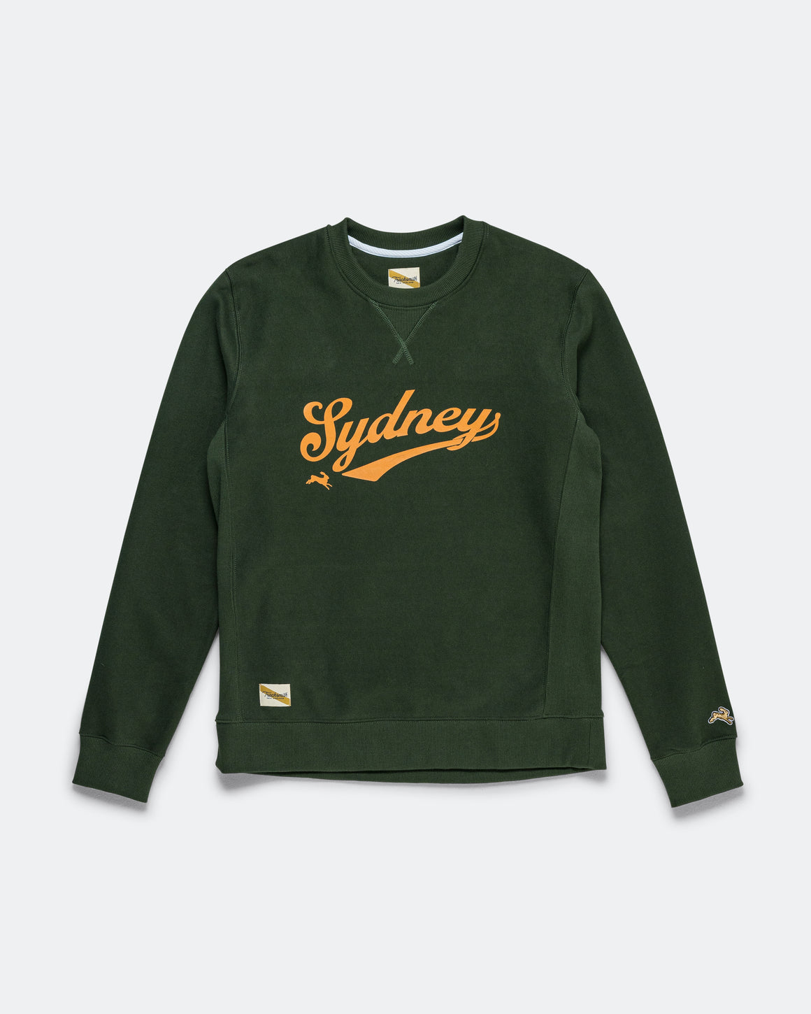 Tracksmith - Mens Trackhouse Crew - Sydney 2026 - Forest/Deep Gold - Up There Athletics