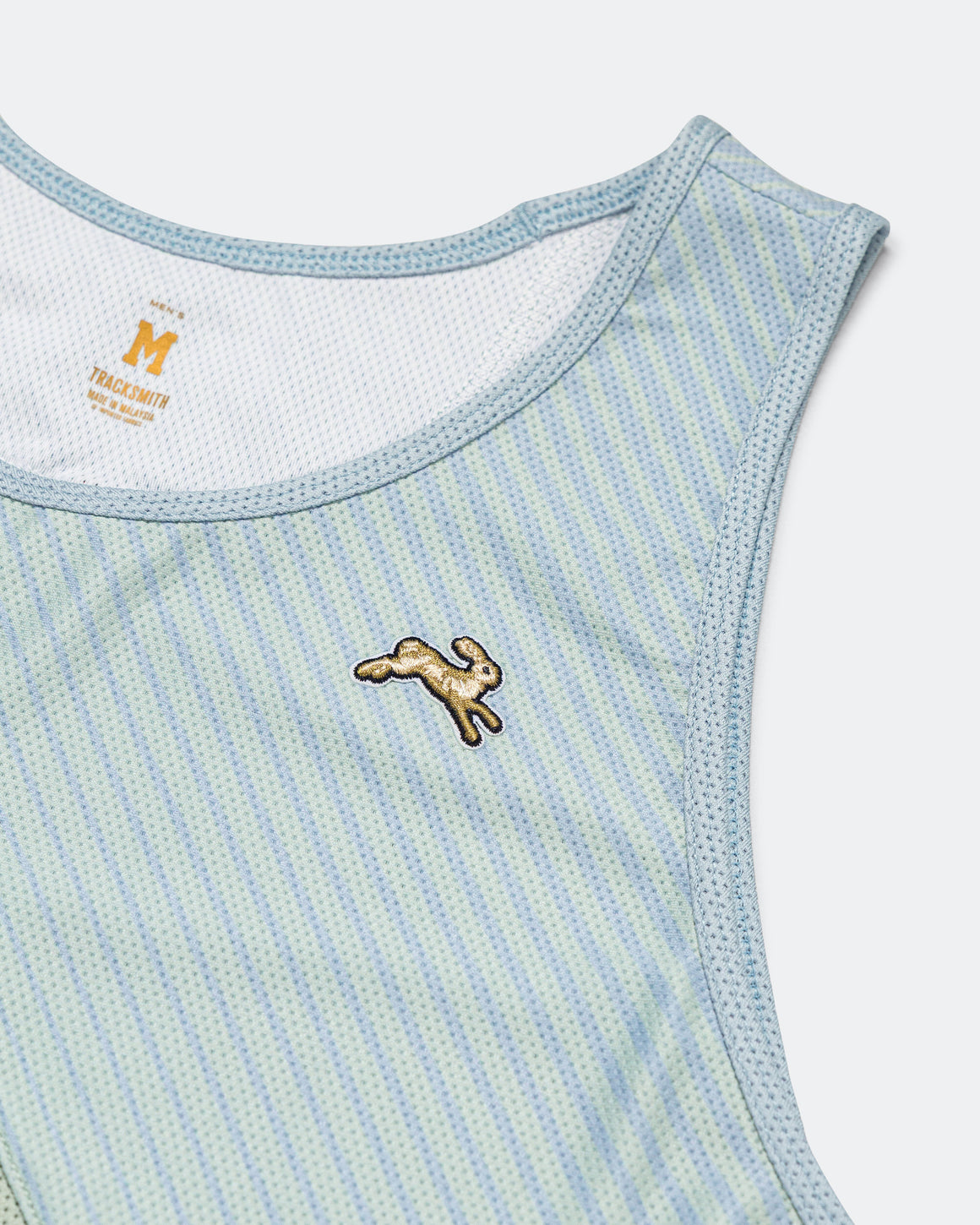 Tracksmith - Mens Van Cortlandt Singlet - Jadeiete/Dusty Blue Print - Up There Athletics