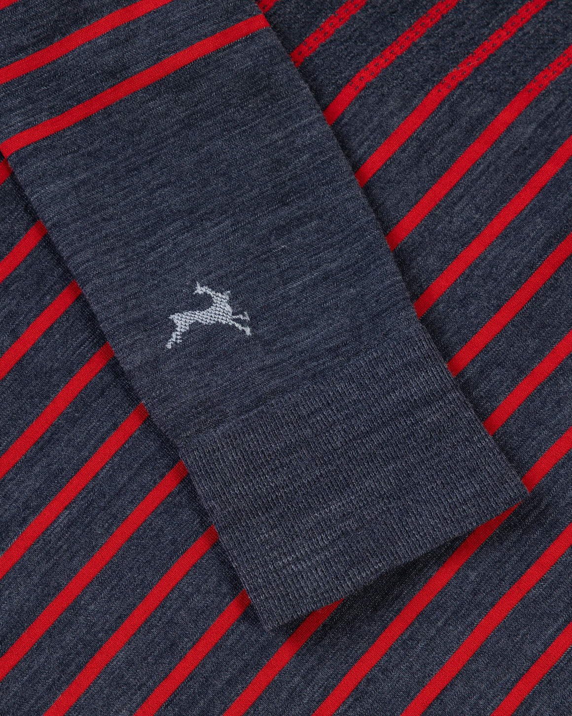 Tracksmith - Womens Brighton Base Layer - Navy/Racing Red Stripe - Up There Athletics