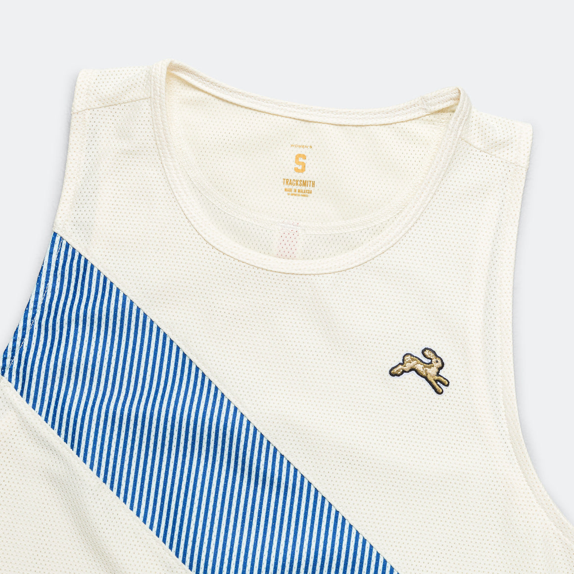 Womens Van Cortlandt Singlet - Ivory/Royal Stripe
