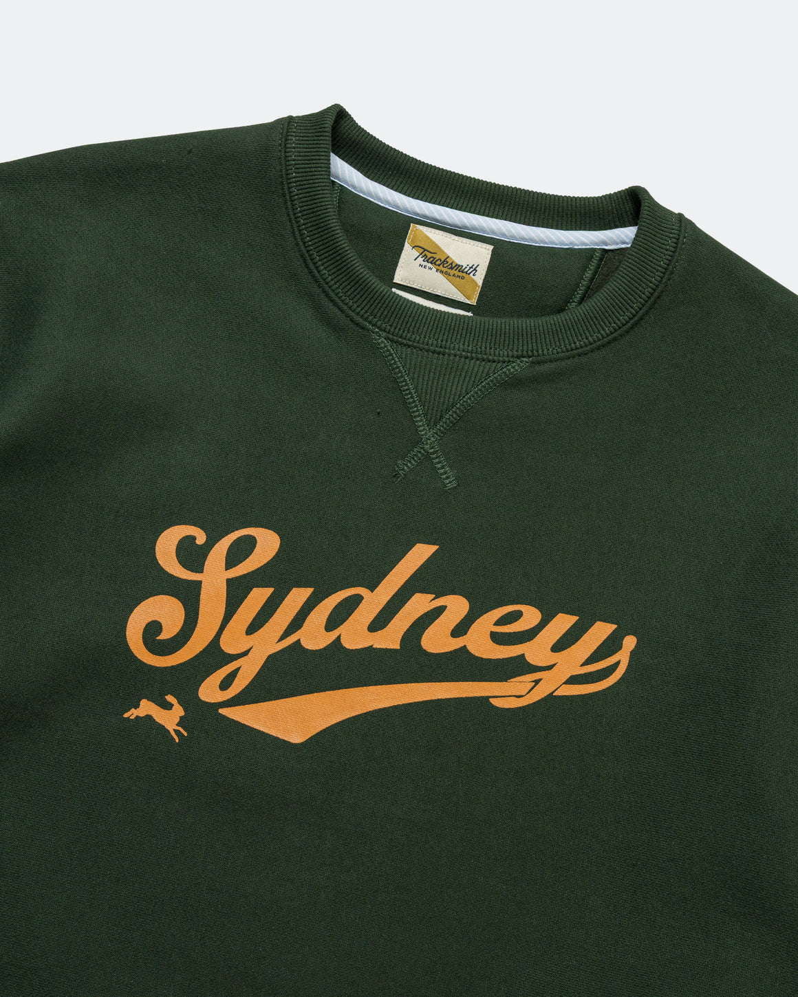 Tracksmith - Womens Trackhouse Crew - Sydney 2026 - Forest/Deep Gold - Up There Athletics