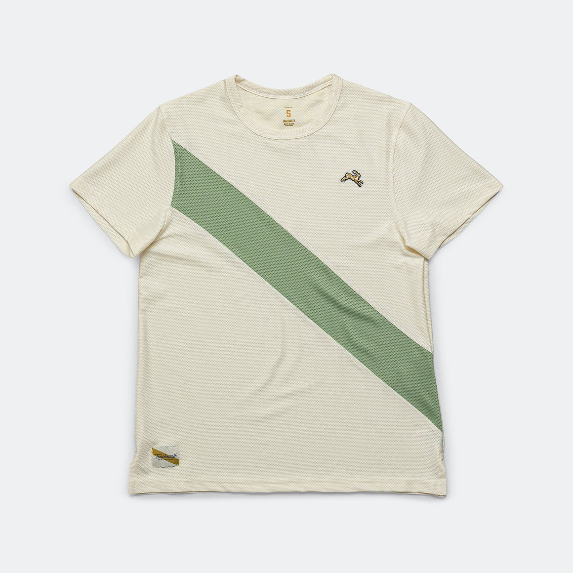 Tracksmith - Womens Van Cortlandt Short Sleeve - Ivory/Loden/Ivory - Up There Athletics