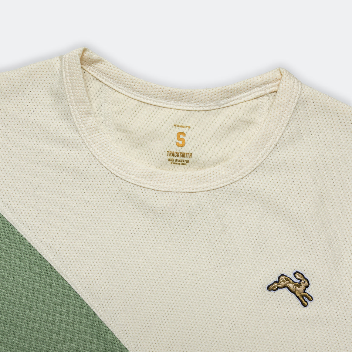 Tracksmith - Womens Van Cortlandt Short Sleeve - Ivory/Loden/Ivory - Up There Athletics