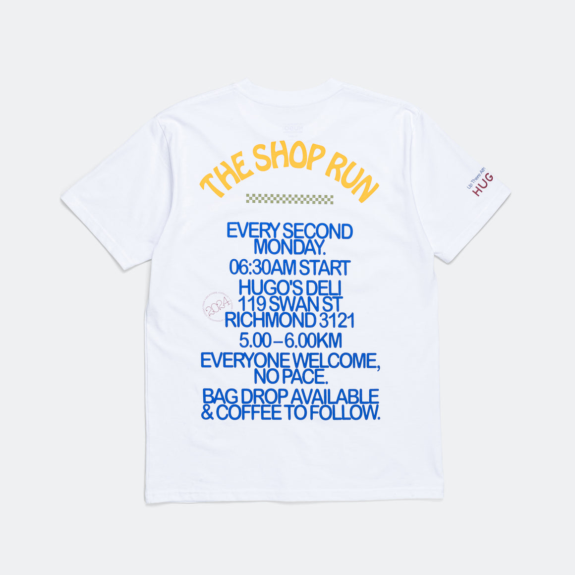 Up There Athletics - Hugo's Deli x UTA Shop Run T-Shirt - White - Up There Athletics