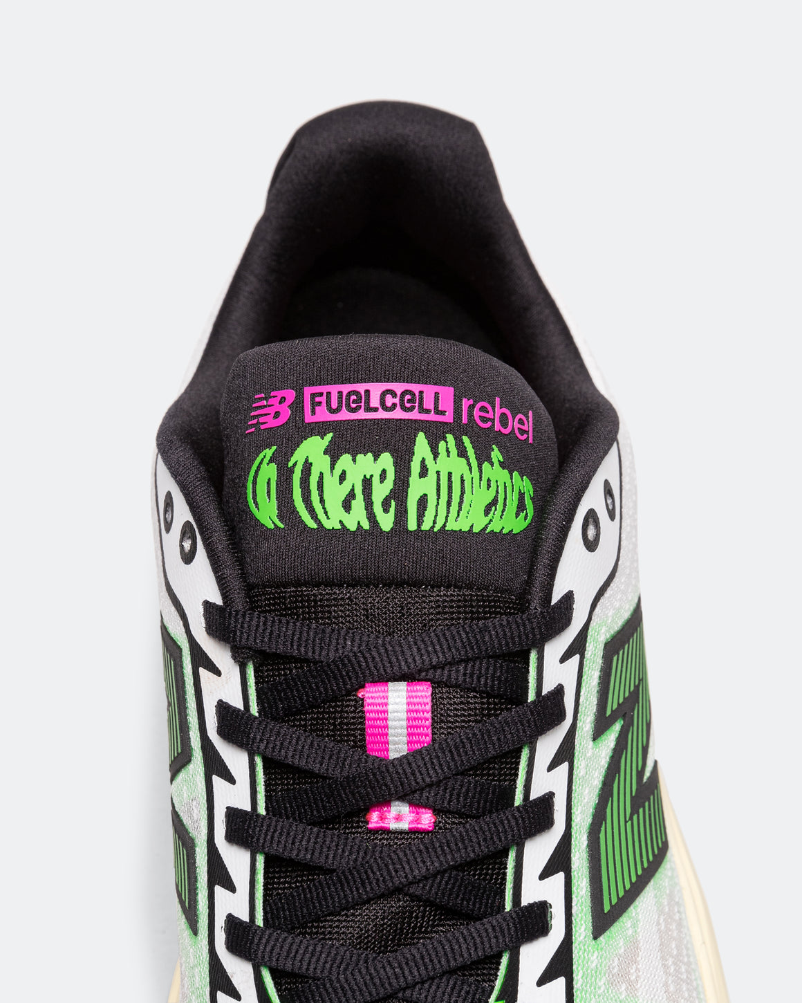 New Balance - FuelCell Rebel v5 x UTA - White/Neon Surge-Dawn Glow - Up There Athletics