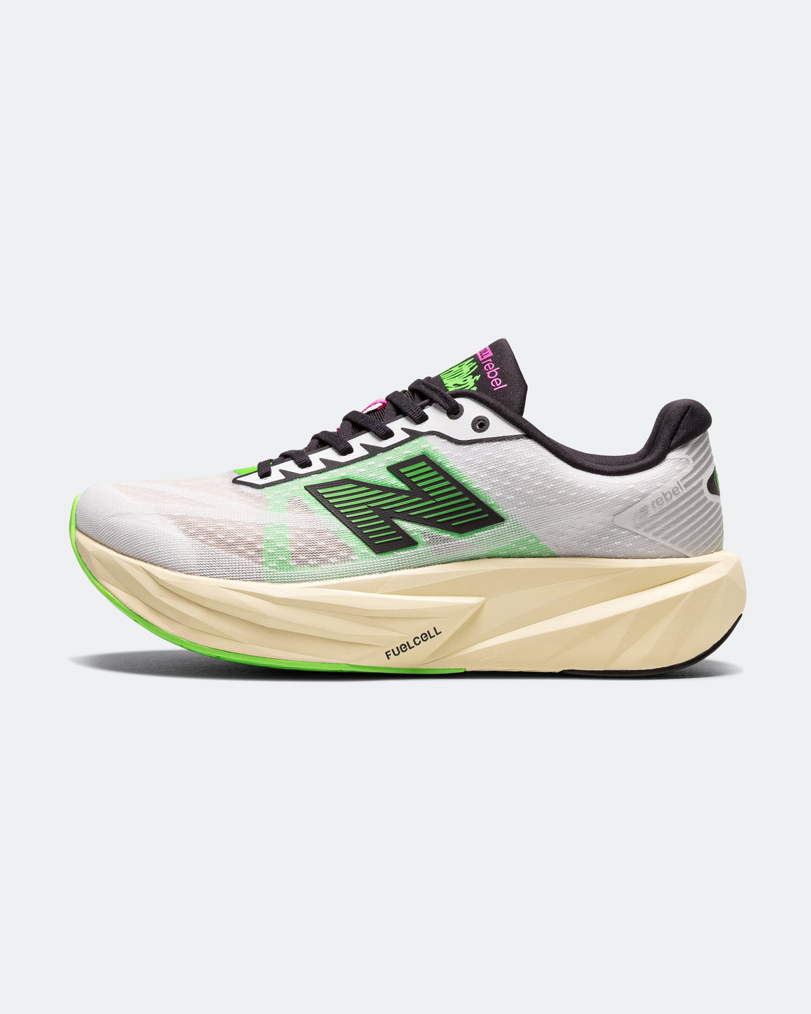 New Balance - FuelCell Rebel v5 x UTA - White/Neon Surge-Dawn Glow - Up There Athletics