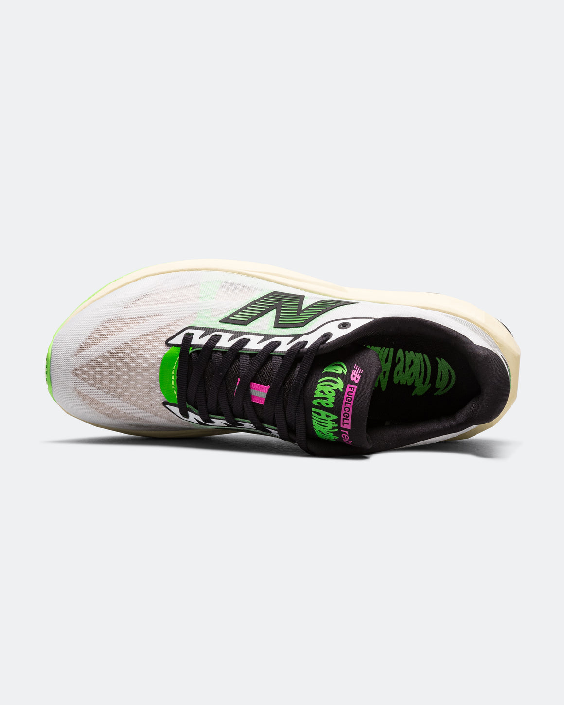 New Balance - FuelCell Rebel v5 x UTA - White/Neon Surge-Dawn Glow - Up There Athletics