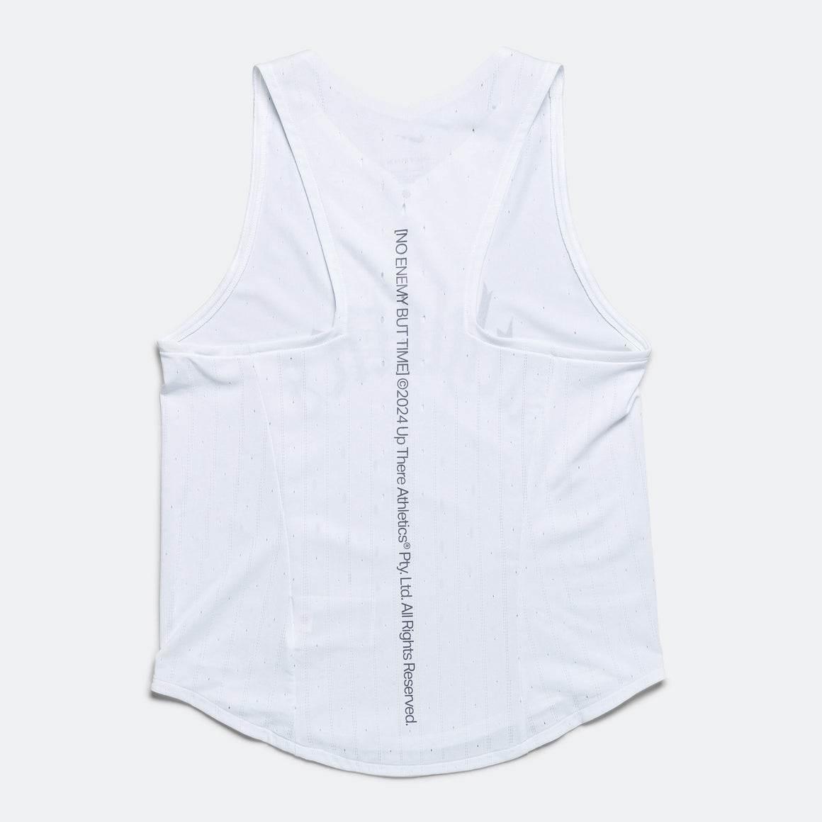 Nike - Womens Dri-FIT ADV AeroSwift Singlet - UTA NMMF ‘Athletics’ White/Black - Up There Athletics